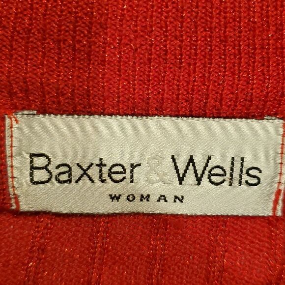 Baxter & Wells short sleeve plus size mockneck red sweater - Picture 4 of 6